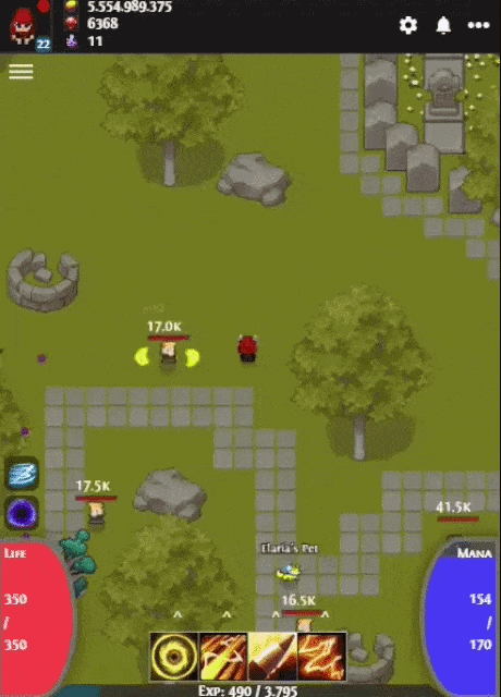 Channelling skills feature from Zenith League in Pixel Valkyrie